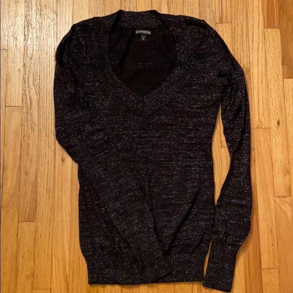 Express black shimmer sweater
